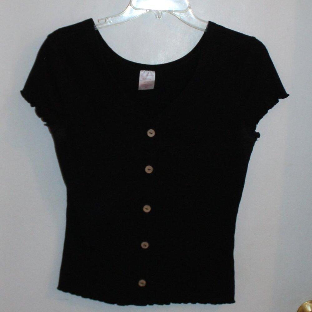 No Boundaries Black Short Sleeve Button Up Shirt
